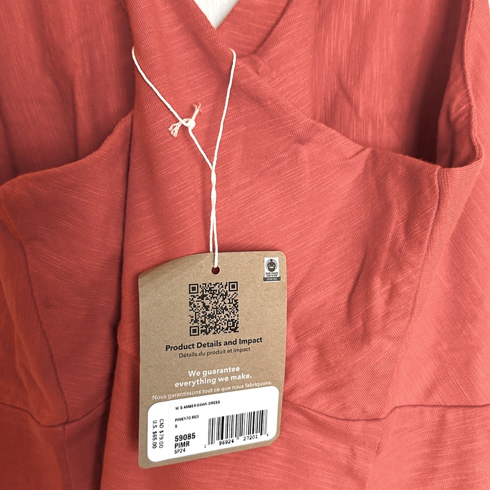 NWT Patagonia Amber Dawn Dress in Pimento Red, Size Small - Picture 7 of 7